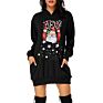 Christmas Hoodies Women Long Sleeve Sweatshirt Christmas Printed Pocket Women Sweatshirt Dress Hoodies