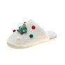 Christmas Series Plush Slippers Soft Bottom Warm Keeping Home Slippers Toe Flat Heel Indoor Shoes