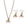 Christmas Simple Letter Necklace Earrings 2 Piece Set Female Clavicle Chain Niche Christmas Gift Jewelry Women