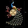 Christmas Year Gift European Style Classic Mute Gold Peacock Decorate Metal Wall Clock