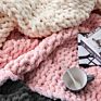 Chunky Soft Knit Quilt Chenille Blanket Crochet Throw Hand-Made Baby Adult Bed Chenille Throw Blanket