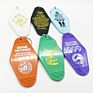 foiled logo blank round plastic Retro vintage motel hotel room key tag