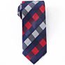 Classic Ties Mens Orange Plaid Microfiber Woven Tie Check Necktie