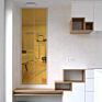 Clear Decorate Square Silver or Golden Reflective Mirrored Acrylic Sticker Wall Mirror for Living Room