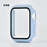 Clear Hard Pc Case with Tempered Glass Screen Protector for Apple Watch Series 4 5 6 Se 40 42 44Mm