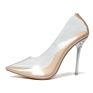 Clear Pvc Transparent Pumps Sandals Perspex Heel Stilettos High Heels Point Toes Womens Party Shoes Nightclub Pump 35-42 Y12241