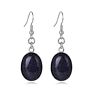 Cliobeads Goldstone Green Aventurine Tiger Eye Gem Stone Earrings Oval Dangle Drop Earrings