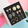 Color-Protected Copper Stud Earring Diy Jewelry Accessories Handmade Material Ring Square Curved Oval Large Geometry