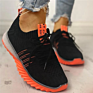 Colorblock Breathable Knitting Women's Tennis Shoes Lace up Woven Air Cushion Sneakers Sports Running Shoes
