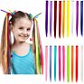 Colored Hair Extensions for Kids Girls 22Inch Rainbow Hair Clip in Hair Multicolor Straight Party Highlights Synthetic Hairpiece