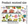 Colorful Diy Gift Removable Cartoon Bus Cars Truck and Bikes Road Traffic Wall Stickers Living Room Kids Room Door Stickers