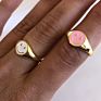 Colorful Enamel Stainless Steel Jewelry Smiley Happy Face Rings for Women 18K Gold Plated Signet Ring Tarnish Free