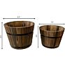 Combination Wooden Barrel Indoor Home Decoration Flower Planter with Drainage Hole