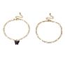 Comiya Female Anklets Foot Jewelry Leg Acrylic Butterfly Double Layers Gold Color Ankle Bracelets for Women Leg Chain