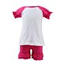 Cotton Kids Clothes Ruffle Shorts Sleeve Shirts O Neck Clothing Set Outfits 2 Piece Shorts Outfits Set for Baby Girls