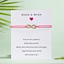 Couple Jewelry Adjustable Handmade Braided Black Red Rope 8 Infinity Charm Bracelet Wish Card Gold Infinity Rope Bracelets