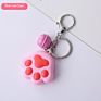 Creative Cartoon Cute Cat Claw Key Chain Diy Car Gift Pvc Rubber Bell Key Chain Charm Bag Accessories