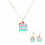Creative Funny Cake Cartoon Earrings Cupcake Jewelry Set Cute Women Girls