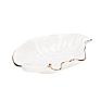 Creative Green Plant Lotus Leaf Shaped Ring Holer White Trinket Plate with Gold Rim