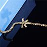 Crystal Initial Letter Cuban Link Anklets Foot Jewelry Rhinestone A-Z 26 Alphabet Ankle Bracelet for Women