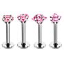 Crystal Stud Top Labret Internally Threaded Earring Helix Tragus Cartilage Piercing Labret Stud Lip Ring Monroe Stud Piercing