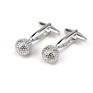 Customized Logo Great round Silver Golf Ball Men Business Cufflinks