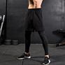 Customized Men Polyester Fitness Compression Pants Mens Sports Running Leggings with Gym Shorts 2 in 1