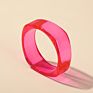 Customized Transparent Candy Colour Geometrical Square Shape Thick Cuff Resin Bangle