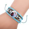 Cute Frozen 2 Princess Bracelets Princess Elsa Bracelet Lovely Cartoon Hand-Woven Cowhide Bracelet for Kids Girls