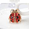 Cute Insect Bug Animal Shaped Pin Metal Alloy Bling Cz Crystal Ladybird Ladybug Brooch