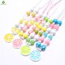 Cute Lemon Slice Pendants Girls Chunky Beads Necklace Child Kids Toddler Chunky Party Jewelry Adjustable Rope