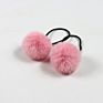 Cute Little Girls' Pompom Hair Ties Faux Fur Pom Pom Elastic Hairband Hair Ropes Hair Accessories