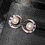 Cute Moon Pearl Pendant Necklace Bracelet Ring Earrings Female Luxury Bridal Set for Women Vintage Rose Gold Jewelry Set