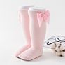 Cute Solid Color High Elasticity Baby Kid Boneless Dress Big Bow Cotton Socks 325