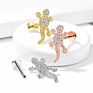 Cz Paved Lizard Top Labret Conch Tragus Helix Cartilage Earring Studs Piercing Jewelry