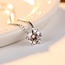 Czcity Classic White Gold Plated Six Claws Cubic Zirconia 925 Sterling Silver Cz Diamond Pendant Necklace for Women Jewelry Gift