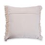 Decorative Kantha Embroidered Cushion Cover with Fringes White Pillow Case Arrow Pattern Cotton Pillow Cover