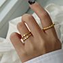 Delicate Tiny Minimalist 18K Gold Plated Finger Ring Simple Geometric Bead Silver Ring