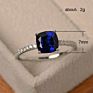 Desgin Ring Big Square Sky Blue Stone Rings for Women Jewelry Wedding Engagement Gift Inlaid Stone Rings
