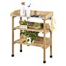 Design Greenhouse Potting Bench Outdoor Wood Flower Pot Workstation Table