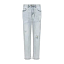 Design Pocket Button Light Wash Vintage Ripped Skinny Blue Pants Jeans Men