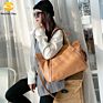 Diaper Tote Bags Large Capacity Diaper Bags with Insulated Pouch Waterproof Premium Pu Leather Maternity Bags