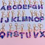 Direct Real Flower Resin Accessory Colorful Girl Alphabet Acrylic 26 Letters Resin Keychain