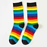 Direct Sales Colorful Tube Crew Rainbow Striped Socks for Women Girls