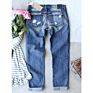 Distressed Cotton plus Size Pantalon Chic Straight Leg Slim Fit Denim Trousers Hip Hop Ripped Patchwork Jeans Women