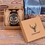 Dodo Watch Deer Men's Wood Stainless Steel Luxury Sport Business Charm Chronograph round Analog Wooden Stop Watch