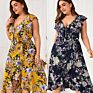 Dress and Unrestrained Short Sleeve V-Neck Lace Party Beach Skirt Large Size Xia Bohemia Dress