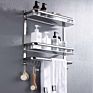 Drying Mounted Tiered Hanger Metal Stainless Steel Shelf Hook Bathroom Hung Rail Wall Mount Towel Rack