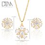 Dtina Gold Necklace Jewelry Sets Gold Plated Earrings Colorful Crystal Jewelry for Ladies