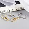 Dylam Heavy Metal Earrings 925 Drop Earing Gold Large Square Hoop Statement Wap U Shaped Geometric Earring